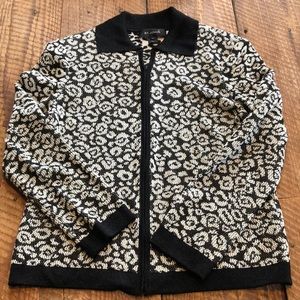 St. John zip front cardigan Medium